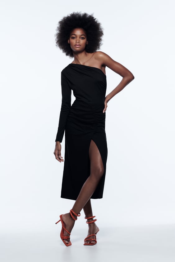 RUCHED ASYMMETRIC BODYSUIT