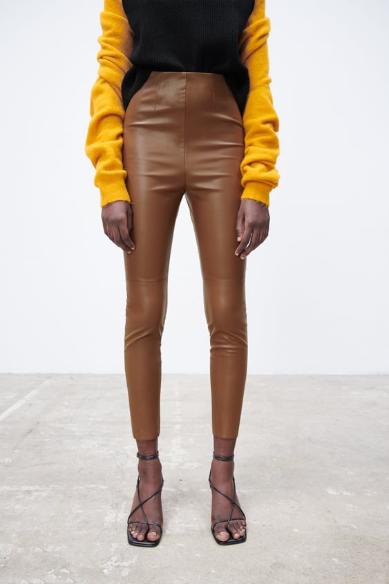 HIGH-WAISTED FAUX LEATHER LEGGINGS