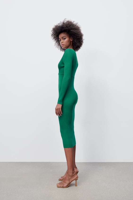 WRAP FRONT KNIT DRESS