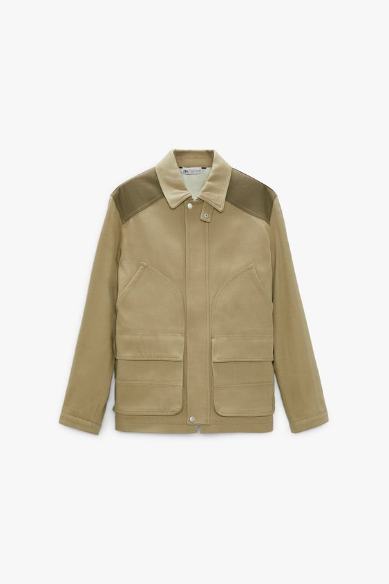 COLOR BLOCK COTTON JACKET