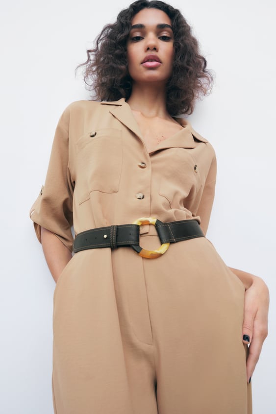 BELTED WRAP JUMPSUIT