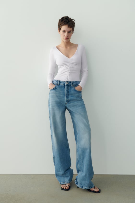 RUCHED ELASTIC BODYSUIT