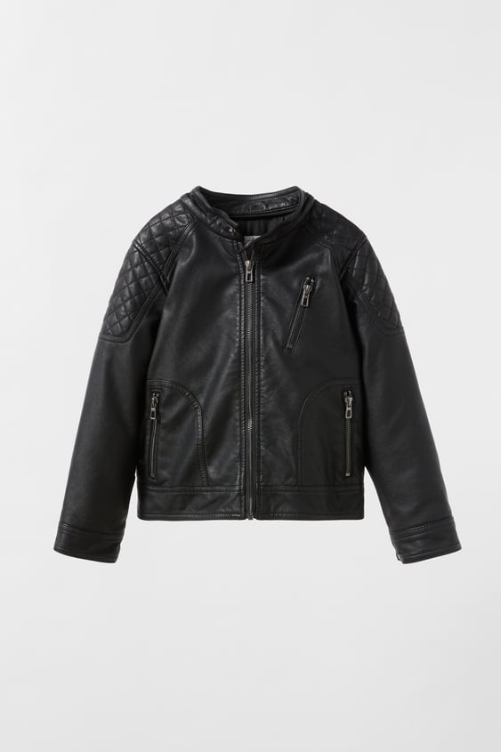 REMOVABLE HOOD FAUX LEATHER JACKET