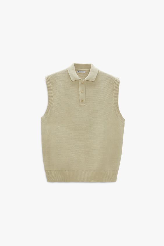 KNIT POLO VEST