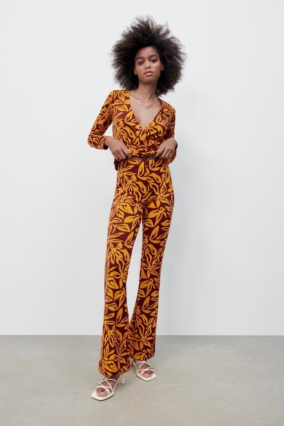 FLARED JACQUARD PANTS