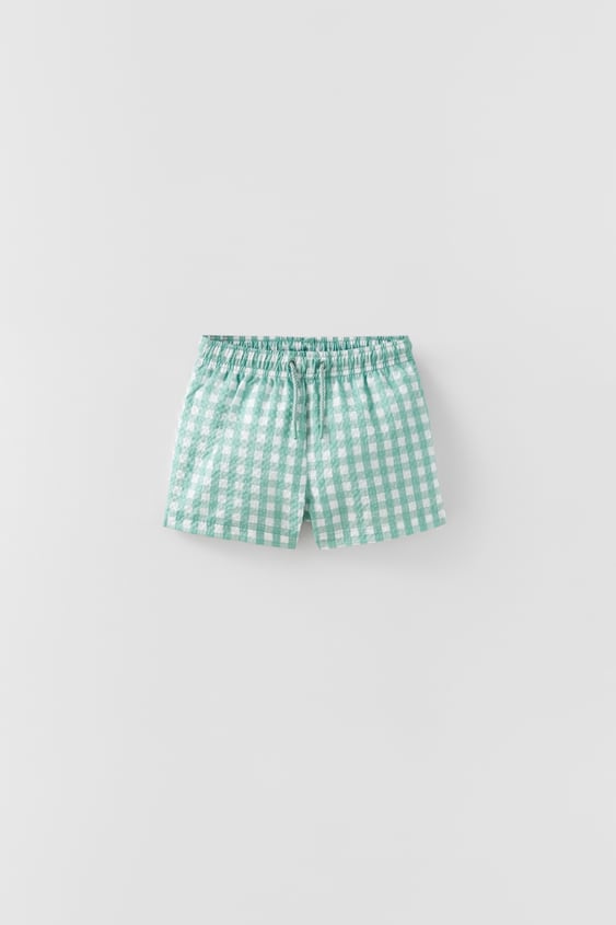 KIDS/ GINGHAM SWIM SHORTS