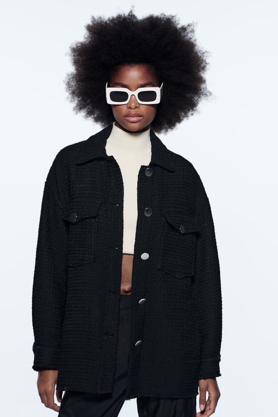 TEXTURED WEAVE OVERSHIRT