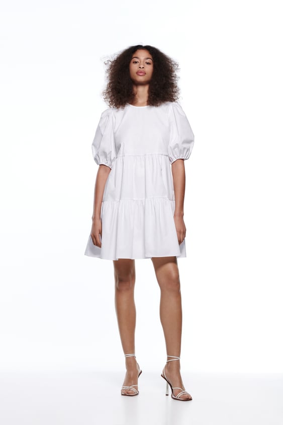 TIERED POPLIN DRESS