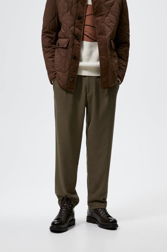PLEATED PLAID PANTS