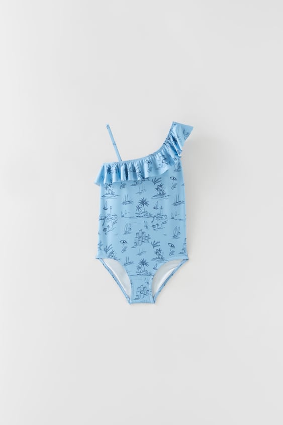 KIDS/ BEACH PRINT SWIMSUIT