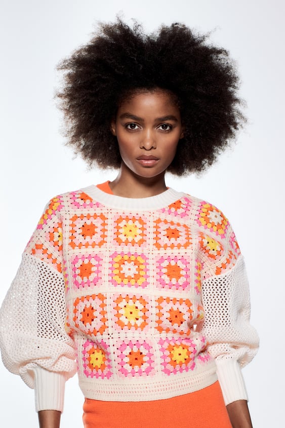 CHENILLE CROCHETED SWEATSHIRT