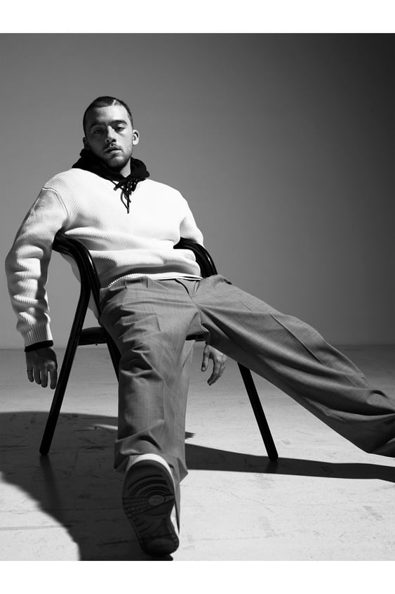 SWEATER WITH CONTRASTING RIB TRIM
