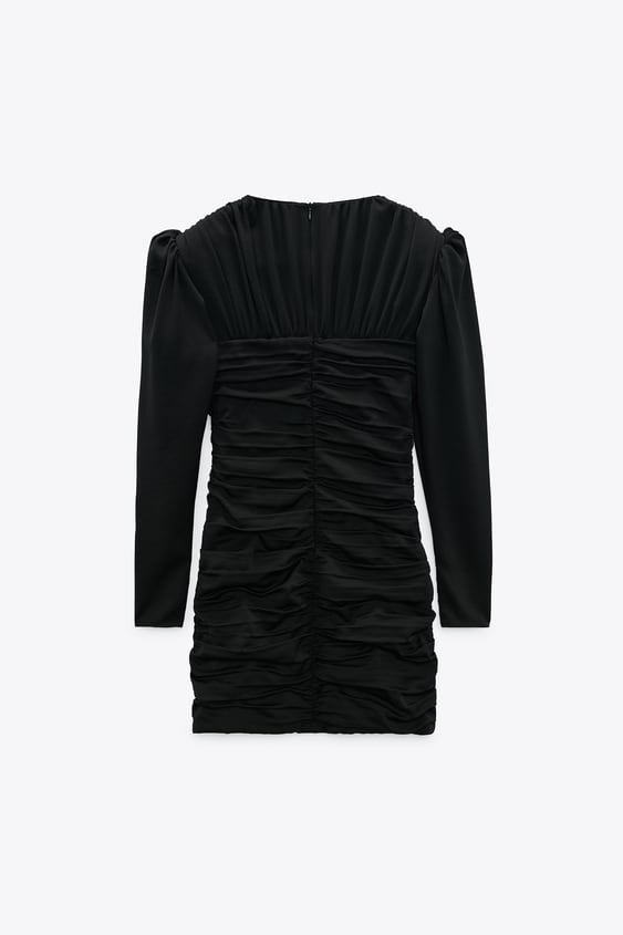 VOLUMINOUS SLEEVE DRAPED DRESS
