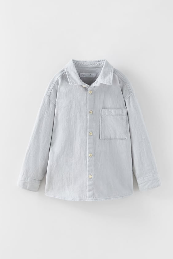 WASHED TEXTURED OVERSHIRT