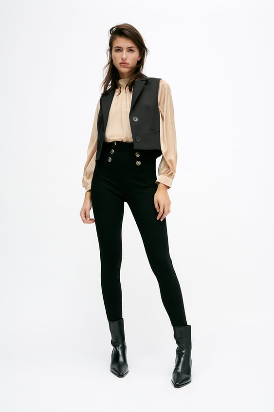 LEGGINGS WITH GOLD BUTTONS