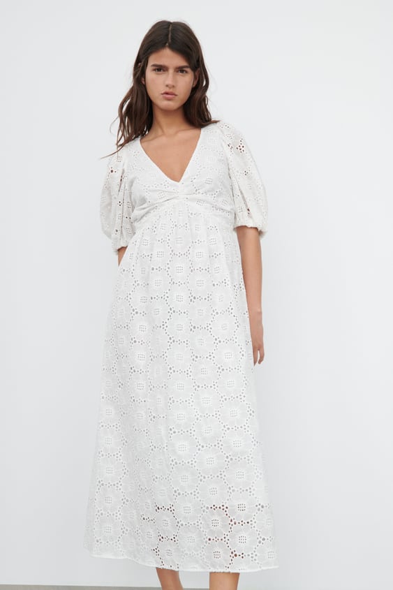 OPENWORK EMBROIDERED DRESS