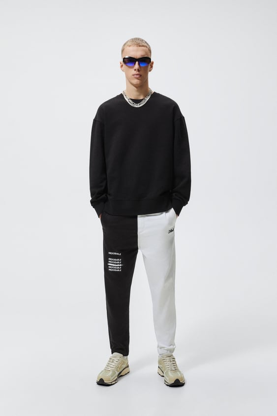 SOFT DENIM PANTS WITH CONTRASTING TRIM