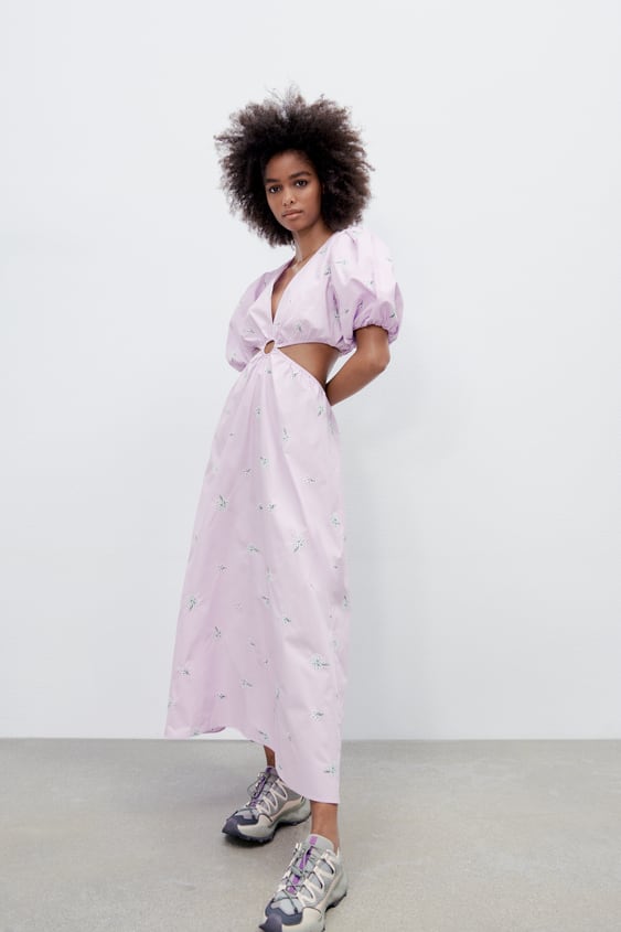 CUT OUT POPLIN DRESS