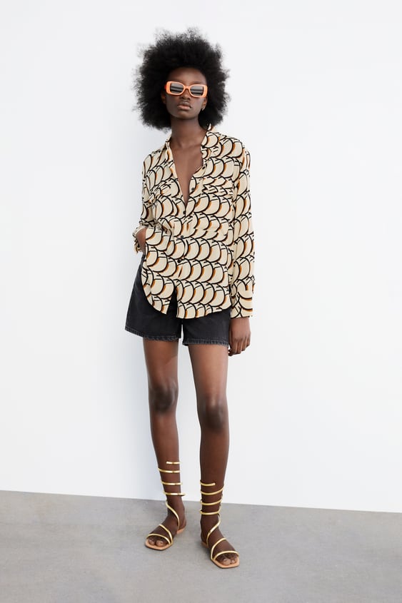POCKET PRINT BLOUSE