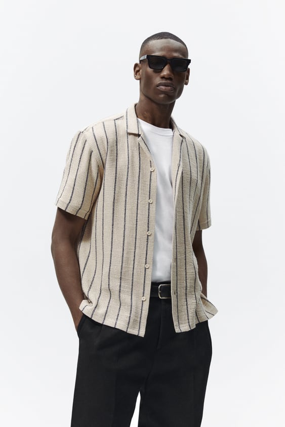 TEXTURED STRIPED SHIRT