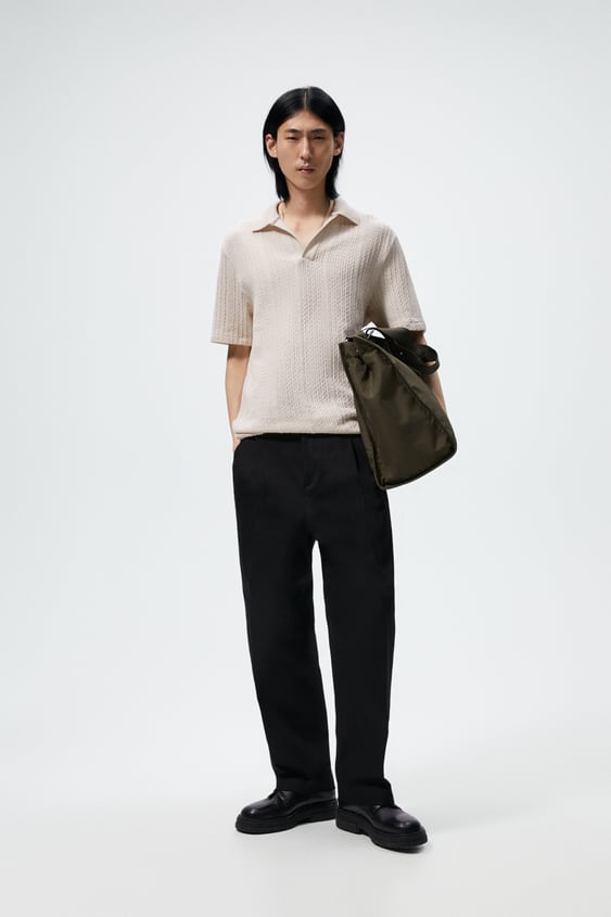 TEXTURED KNIT POLO