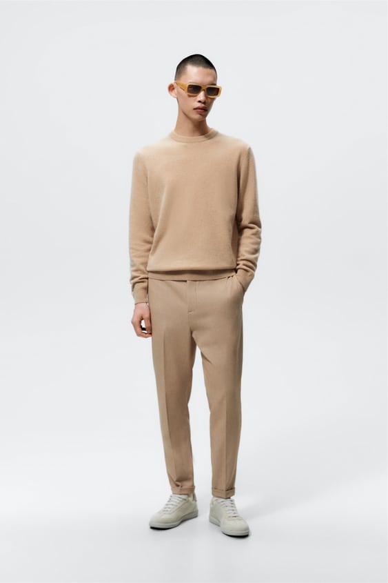 TEXTURED JOGGER WAIST PANTS