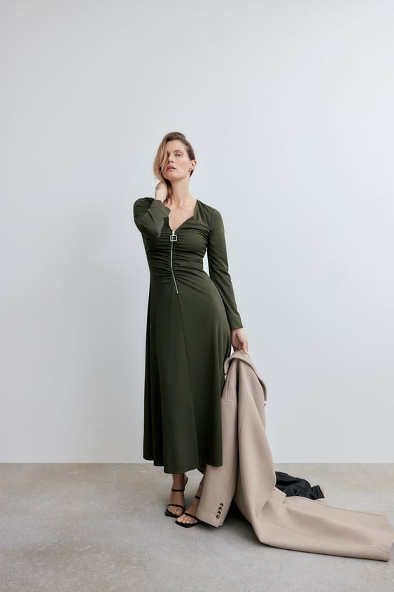 ZIPPERED LONG DRESS
