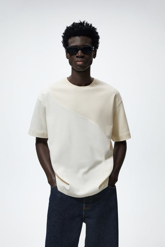 COLOR BLOCK SEAMED T-SHIRT