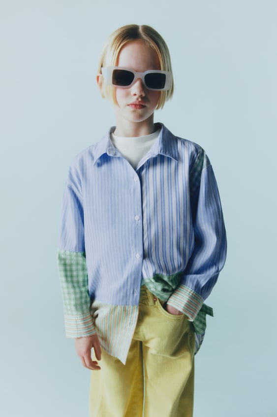 COMBINATION STRIPED PLAID SHIRT