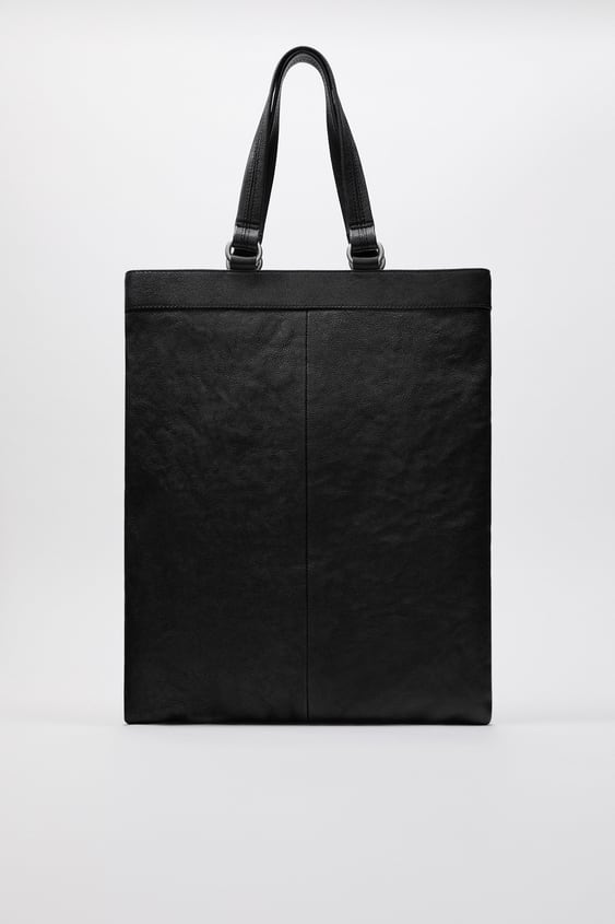 SLIM LEATHER TOTE BAG