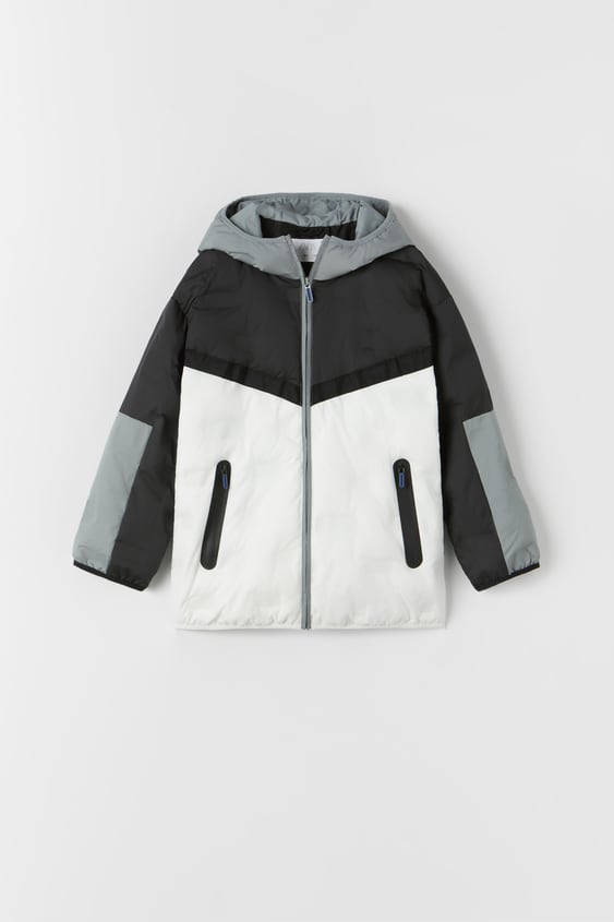 SPORTY COLOR BLOCK QUILTED COAT
