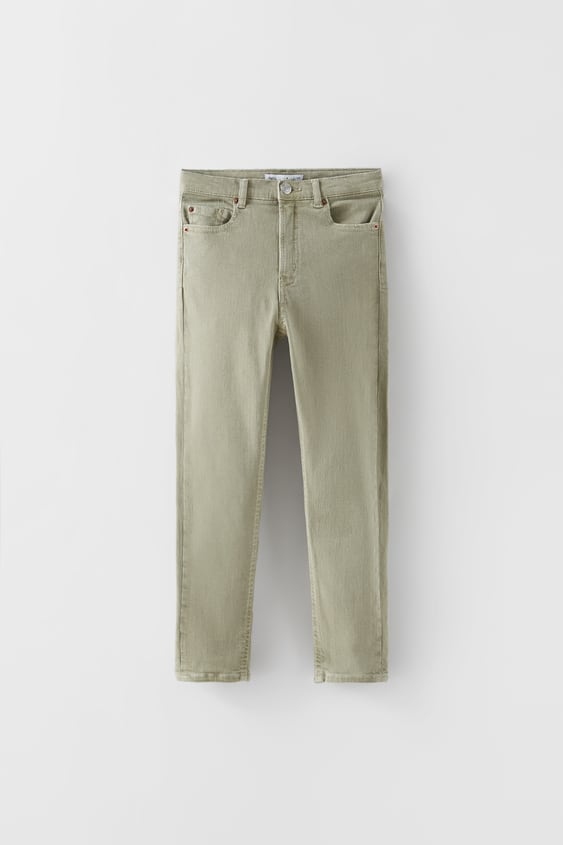 SKINNY FIT SOLID COLOR PANTS
