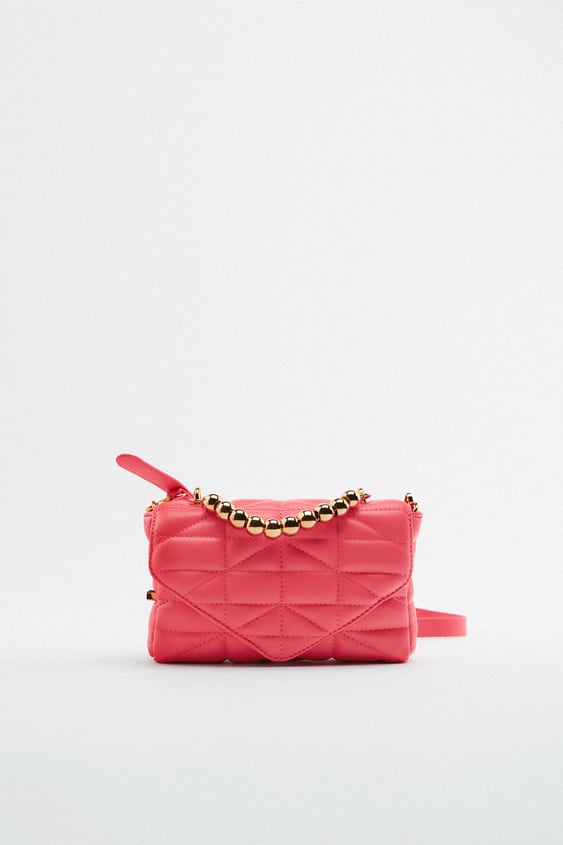 BEAD HANDLE QUILTED CROSSBODY BAG