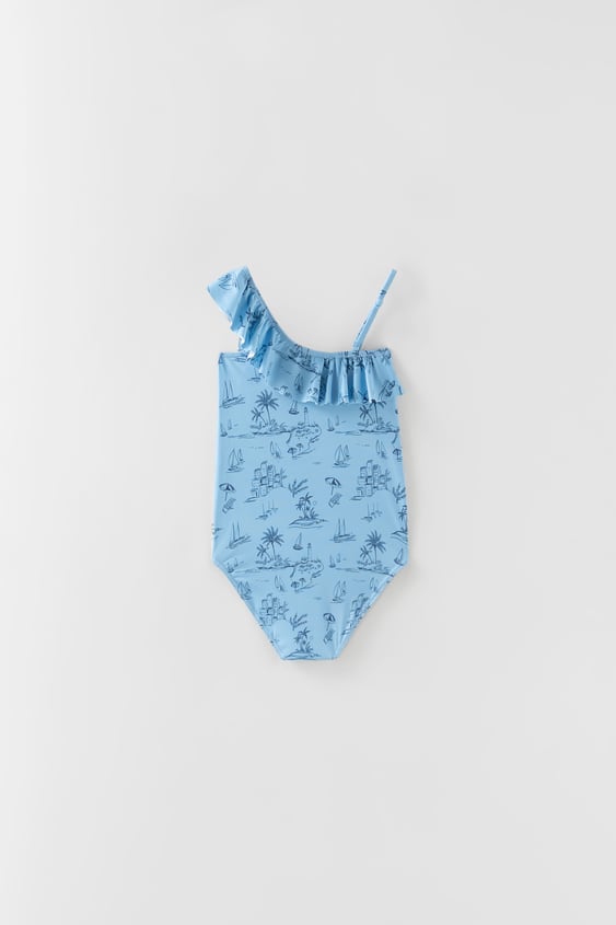 KIDS/ BEACH PRINT SWIMSUIT