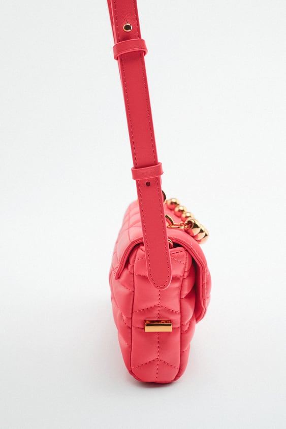 BEAD HANDLE QUILTED CROSSBODY BAG