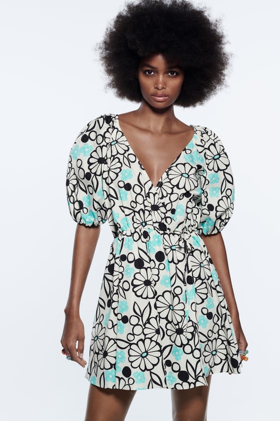 PRINTED POPLIN DRESS