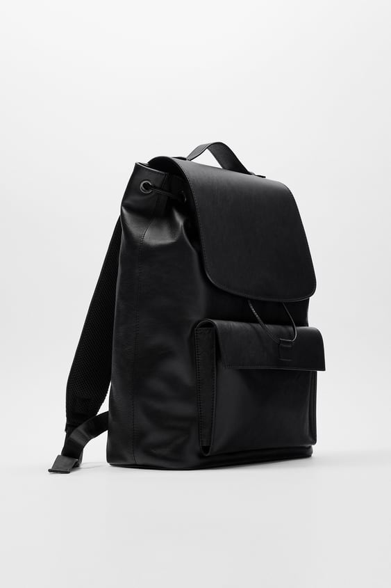 LEATHER FLAP BACKPACK