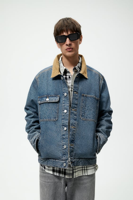 DENIM JACKET WITH MATCHING COLLAR