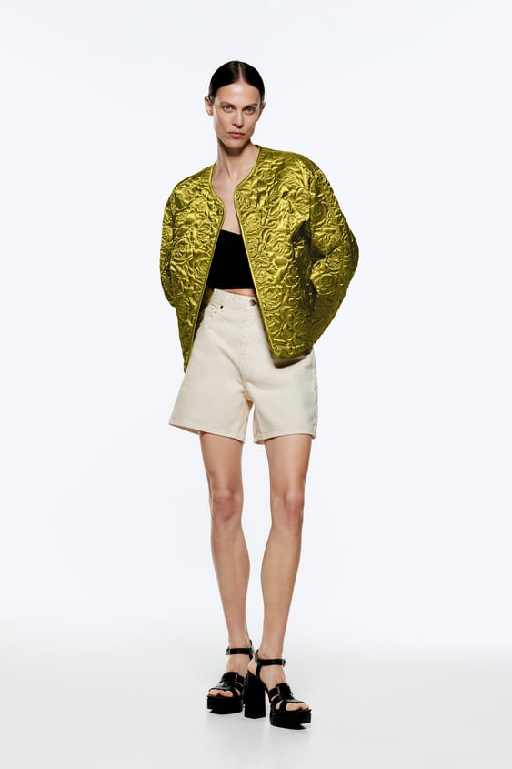 SATIN EFFECT QUILTED JACKET