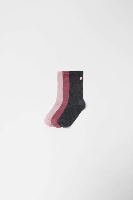 KIDS/ THREE-PACK OF EMBROIDERED SOCKS