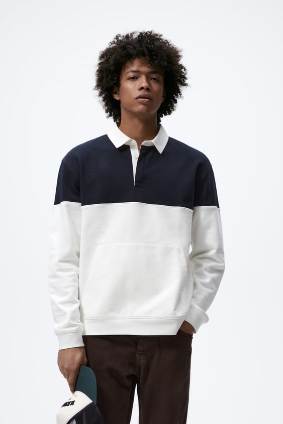 COLORBLOCK POLO SWEATSHIRT