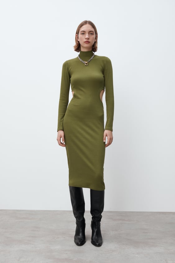 CUT OUT RIB DRESS