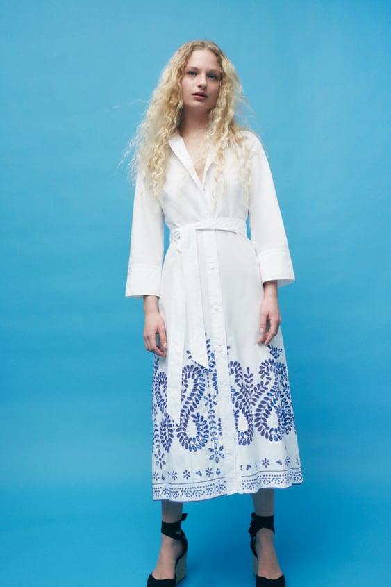 EMBROIDERED SHIRT DRESS