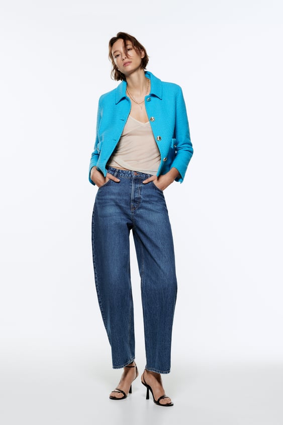 GOLD BUTTON TEXTURED JACKET