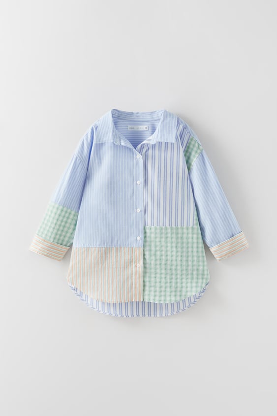 COMBINATION STRIPED PLAID SHIRT