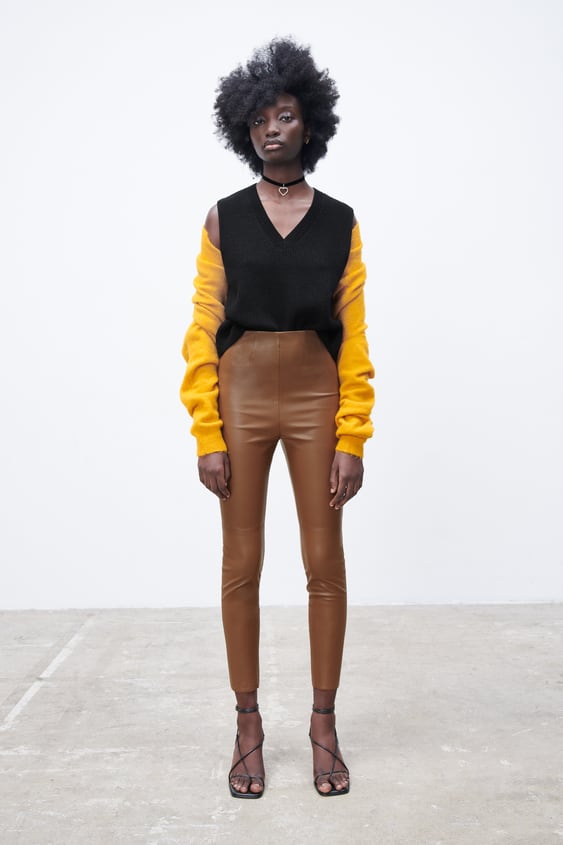 HIGH-WAISTED FAUX LEATHER LEGGINGS