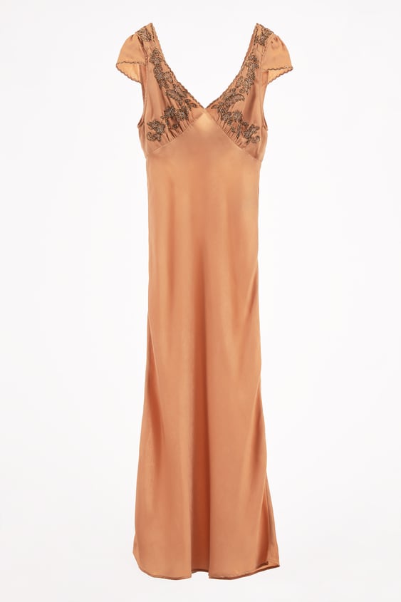 JEWEL TRIM LONG DRESS