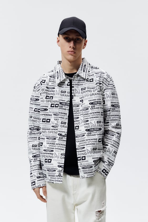 TEXT PRINT OVERSHIRT