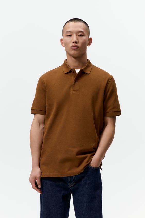 PIQU TEXTURED POLO SHIRT