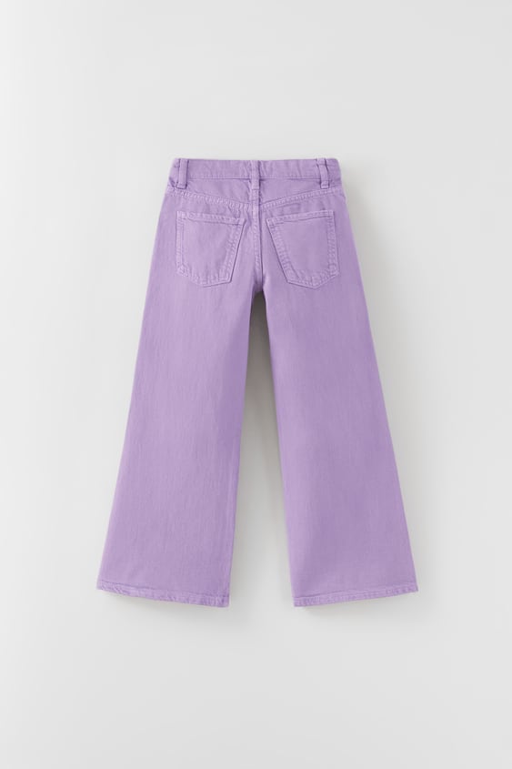 WIDE LEG SOLID COLOR JEANS